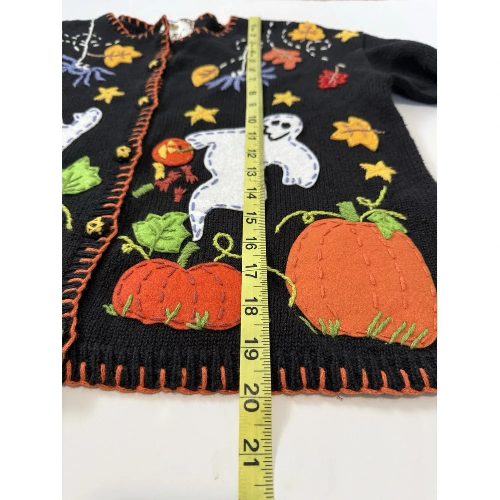 VTG Tiara International Ugly Sweater Cardigan Halloween Childs L  12/14 Buttons